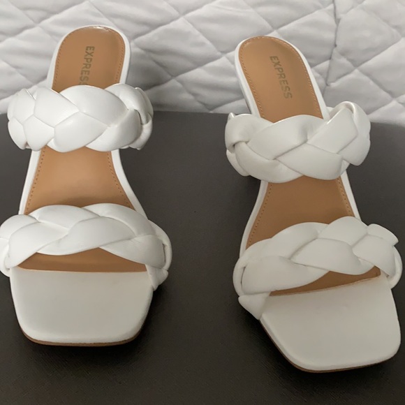 Express design white double braided sandals. - Picture 2 of 8